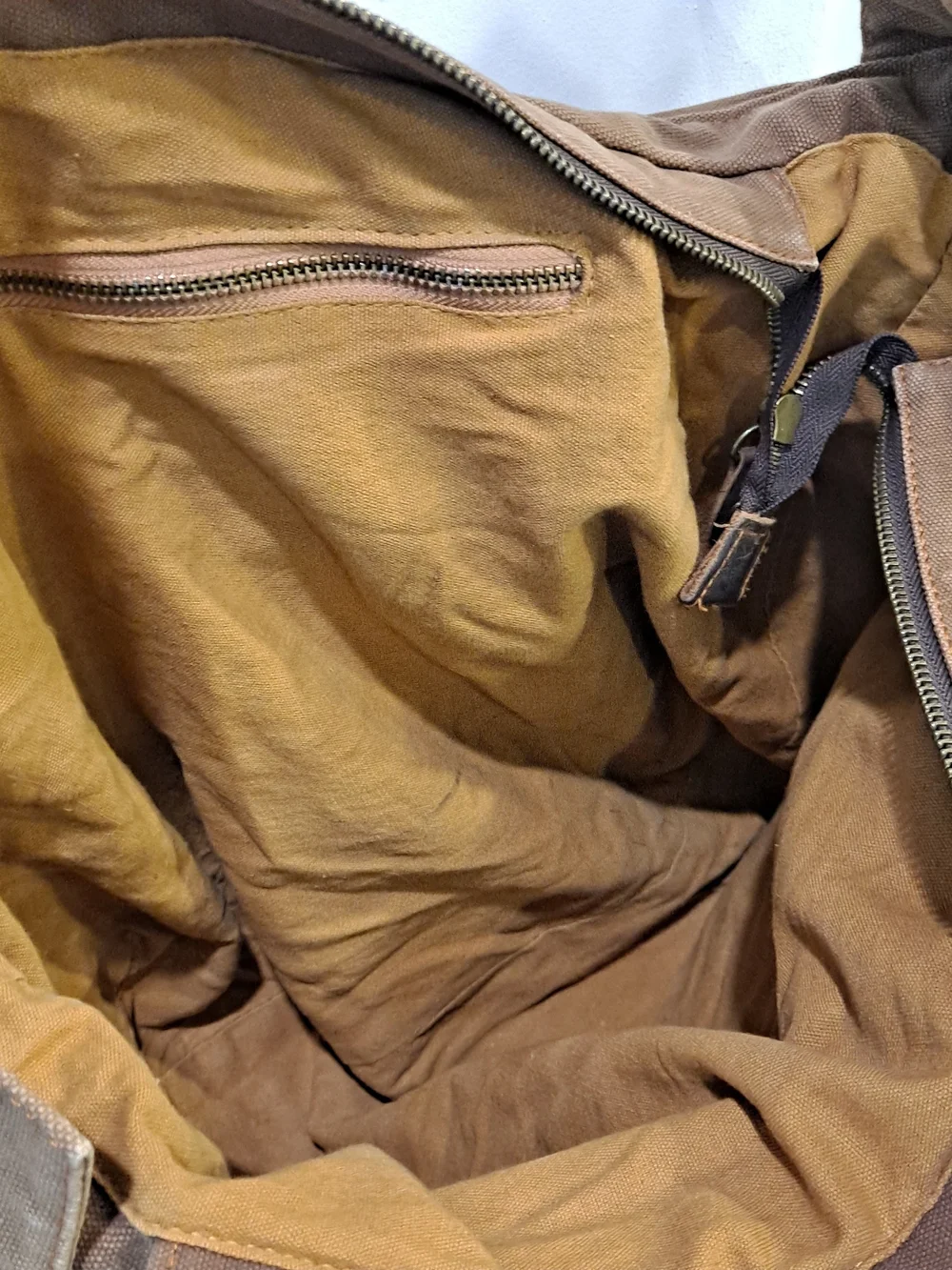 Waxed Canvas Messenger Bag for Men - Tan